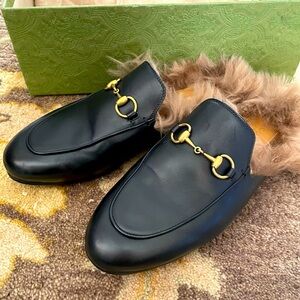 Gucci Princetown Fur Loafers
